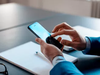 Businessman using a smartphone