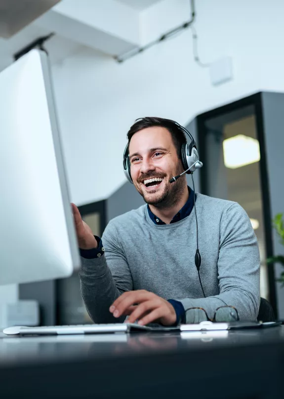 Man working at computer