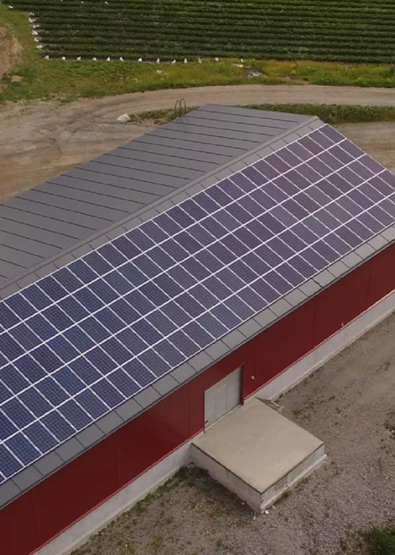 farm shed with solar panels